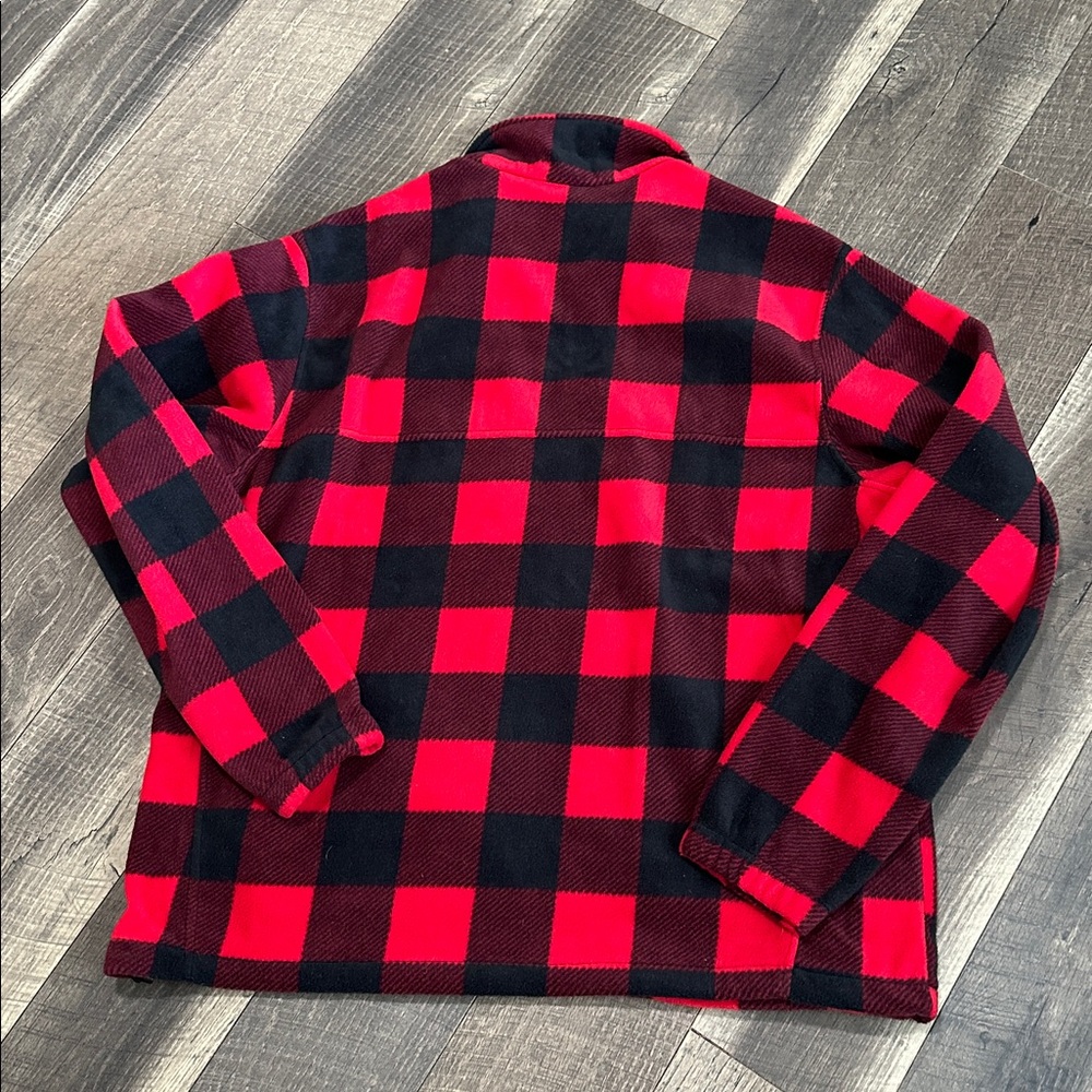 Columbia Red & Black Buffalo Plaid Fleece Jacket - Full Zip - Picture 4 of 4